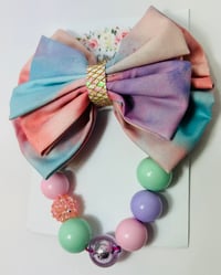 Image 3 of Cotton Candy Bow Set (Large Bow on Nylonband)