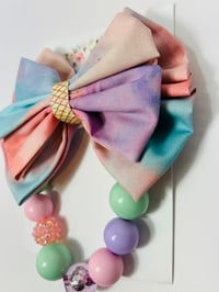 Image 4 of Cotton Candy Bow Set (Large Bow on Nylonband)