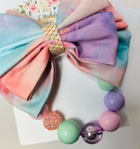 Image 5 of Cotton Candy Bow Set (Large Bow on Nylonband)