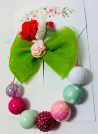 Image 4 of Lime -n- Pink Bow Clip Set 