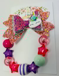 Image 2 of Unicom Sparkle Bow Clip Set