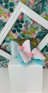 Sky Blue Tutu Bow Clip 