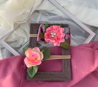 Velvet Flower Bow Set (Nylonband)