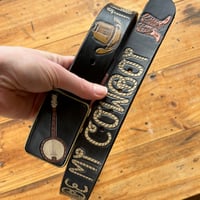 Image 1 of CUSTOM BUCKLE + DYED & PAINTED ROPE LETTERING BELT