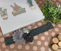 Grey Flower Lace Headband