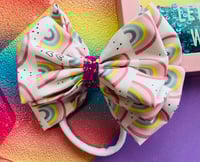 Image 1 of Rainbow Double Bow Nylonband