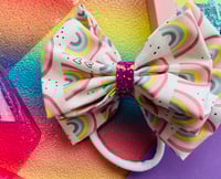 Image 2 of Rainbow Double Bow Nylonband