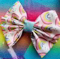 Image 1 of Small Rainbow Bow Clip