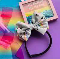 Image 1 of Double Bow Rainbow Headband