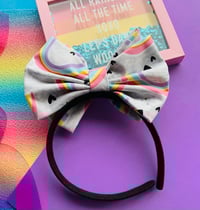 Image 2 of Double Bow Rainbow Headband