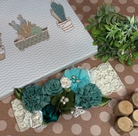 Teal Flower Crown on Lace