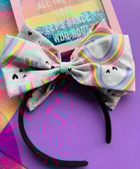 Image 1 of Large Double Bow Rainbow Headband