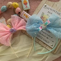 Large Pink & Blue Frosted Headband Set