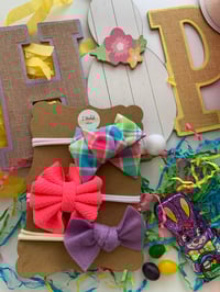 Image 3 of Pink Plaid Bow Nylonband Set