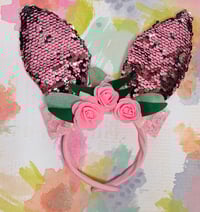 Pink Rose Lace Bunny Ears