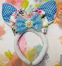 Image 1 of Blue Plaid  Bunny Ears