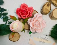 Paper Rose Flower Hair Clips Set