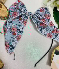 Image 2 of Blue Floral Fabric Headband