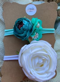 Image 2 of Teal Flower Crown Set (Nylonband)