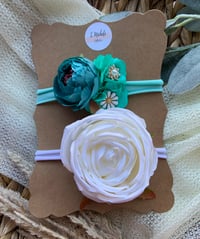 Image 3 of Teal Flower Crown Set (Nylonband)