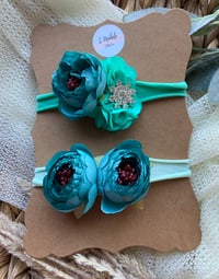 Image 2 of Teal Peony Rhinestone  Nylonband