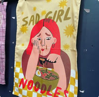 Image 2 of Sad Girl Noodles Tea Towel