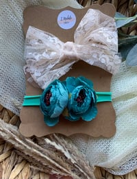 Image 1 of Lace & Teal Flower Nylonband Set