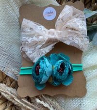 Image 2 of Lace & Teal Flower Nylonband Set