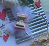 Image 1 of Glitter Bow & Tutu Large Headband