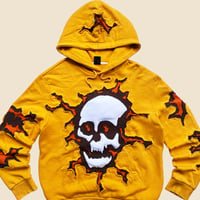 Image 3 of REWORKED CRACKY 3D PUFF SKULL HOODIE SIZE LARGE 