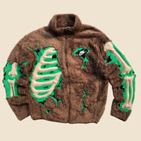 Image 1 of REWORKED NIKE CRACKY 3D PUFF SKELETON SHERPA JACKET SIZE M