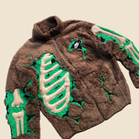 Image 2 of REWORKED NIKE CRACKY 3D PUFF SKELETON SHERPA JACKET SIZE M