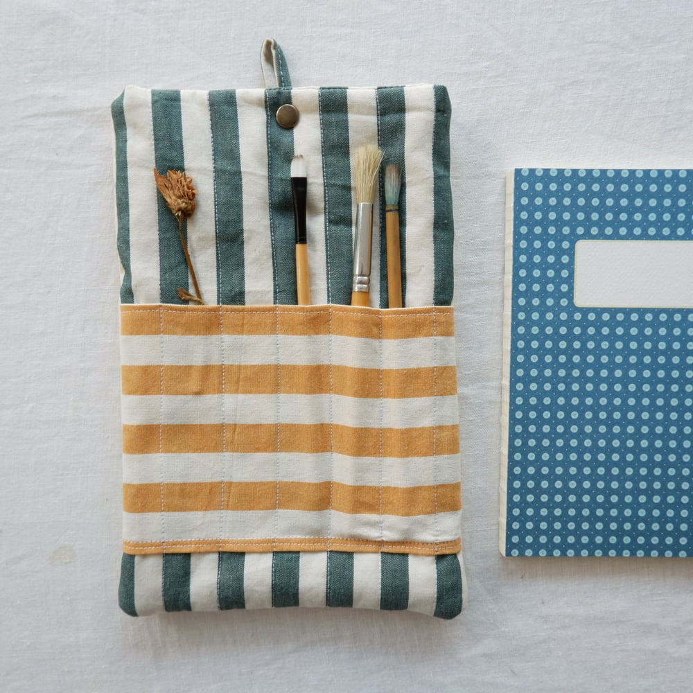 Image of Quilted Sketchbook Agenda Cover with Pencil Case