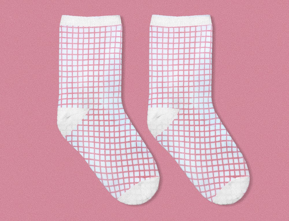 Image of PINK GRID SOCKS