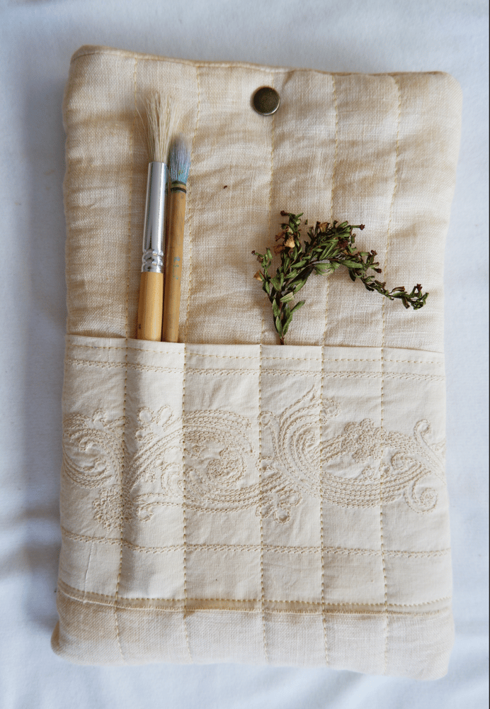 Image of Book cover with pencil case -  Naturally Dyed 