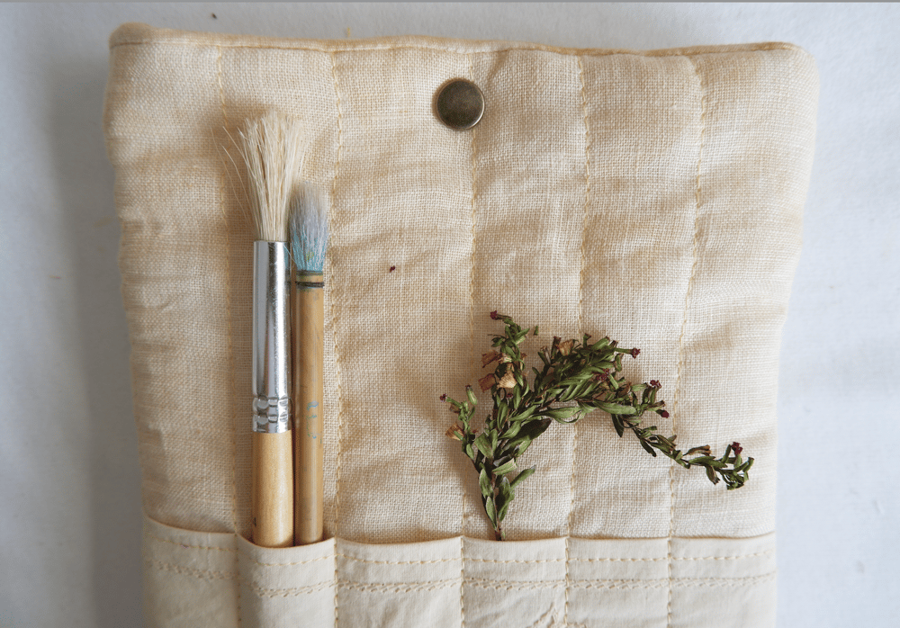 Image of Book cover with pencil case -  Naturally Dyed 