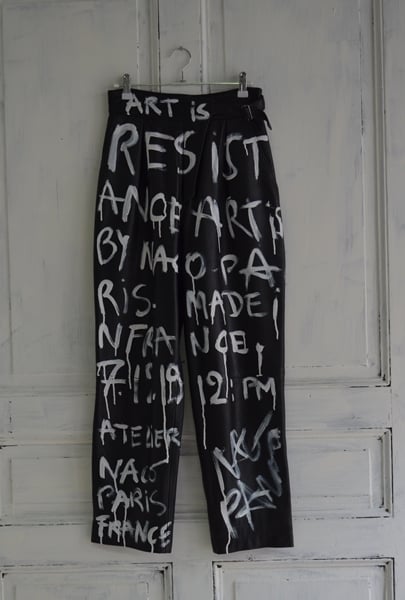 Image of Vintage Leather GRAFF Trousers SIZE SMALL ( 38 )