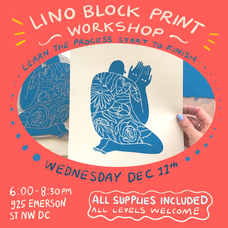 Image of Lino Block Workshop Wednesday December 11th 2024