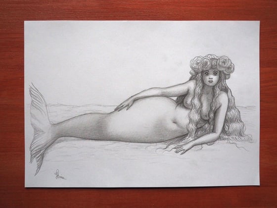 Image of Sketch for Mermaid out of the Waters