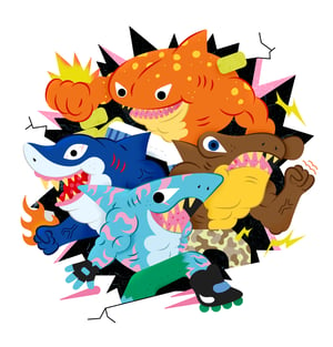 Street Sharks Print