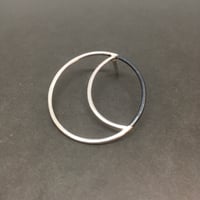 Crescent Moon Silver Wire Brooch