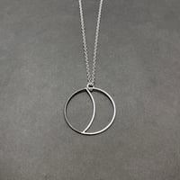 Crescent Moon Silver Wire Pendant