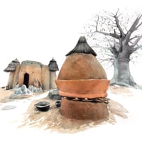 Image 2 of Paper Art Print - "Tata Somba et grenier"