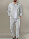 Waffle Solid Classic Men's Athletic 2Pcs Tracksuit