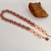 Image 3 of Layered Pearl Necklace with Crystal Clasp