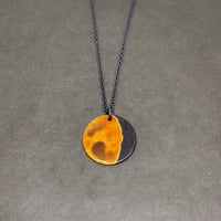 Small Orange Gibbous Moon Pendant