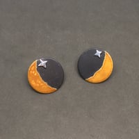 Image 2 of Crescent Moon & Star Earrings