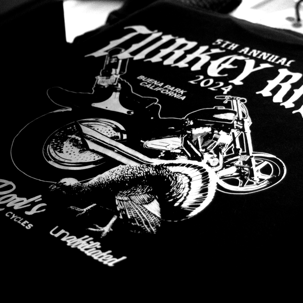 Image of EVENT EXCLUSIVE: Unaffiliated x Rod's Cycle's Turkey Ride 2024 Shirt