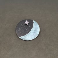 Grey Moon & Star Brooch