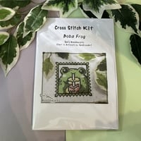 Image 1 of Cute Boba Frog Cross Stitch Kit